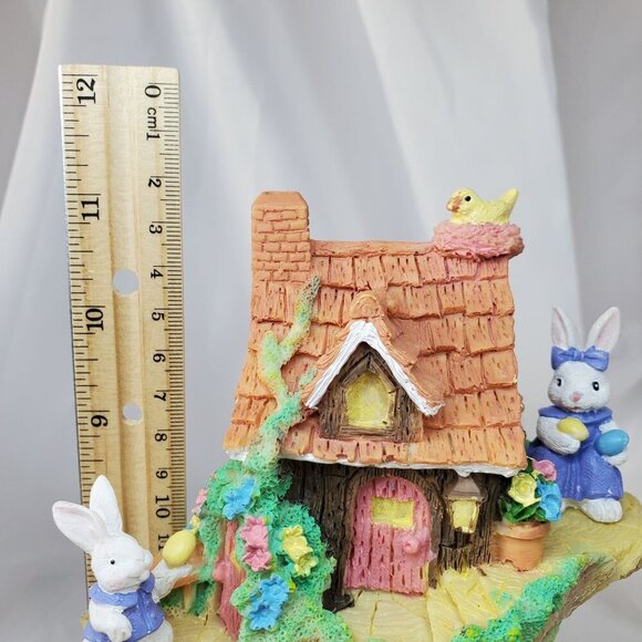 Vintage Rabbit Treehouse Figurine With Woodland Animals 11" Tall Resin Easter - Picture 12 of 12